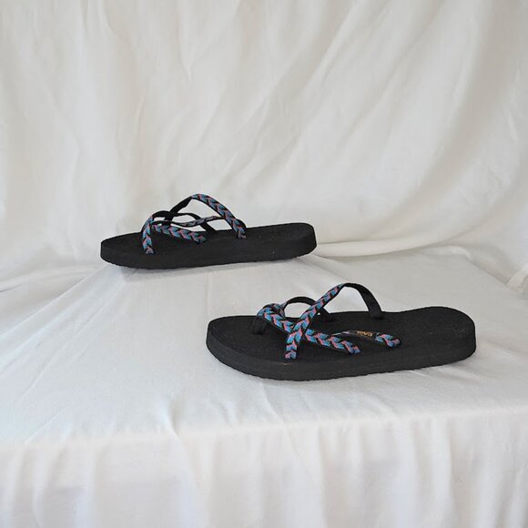 TEVA Women's Olowahu Sandal Slip-On Retro Geometric Multi Colored Size 7 - Picture 3 of 14